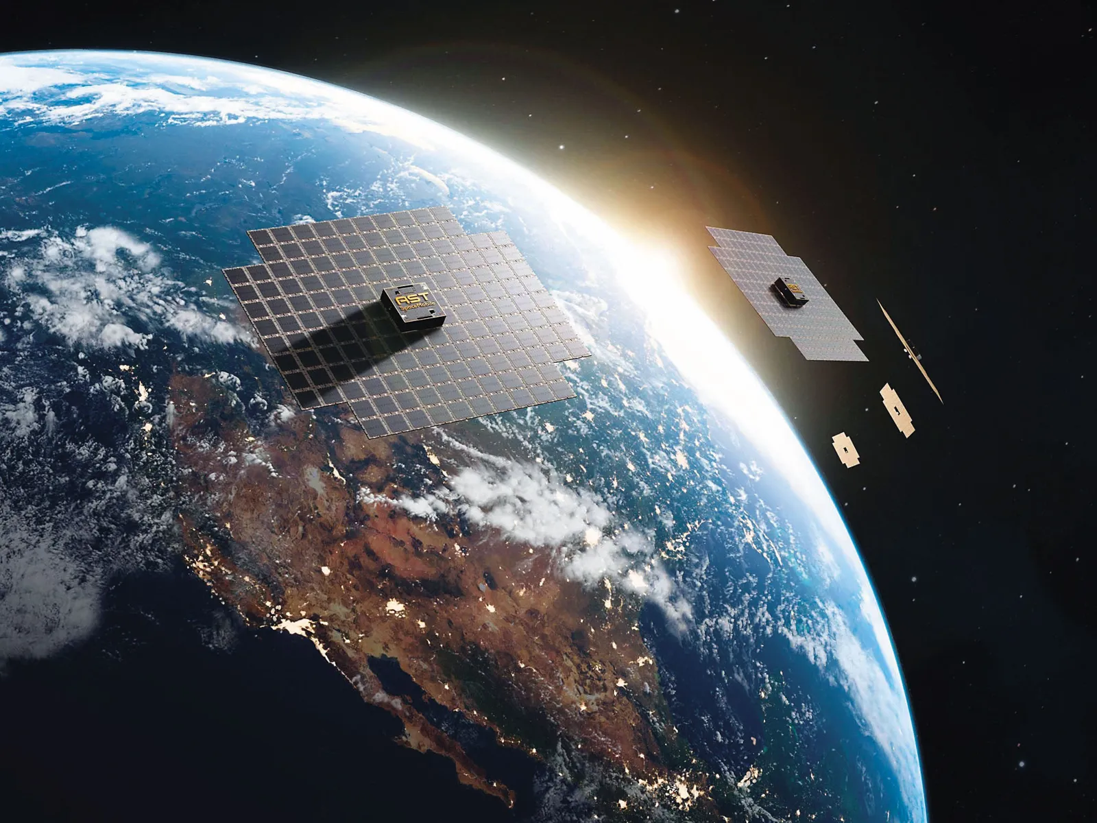 星鏈商業模式主題視覺:呈現衛星部署、用戶成長與終端降本的獲利飛輪